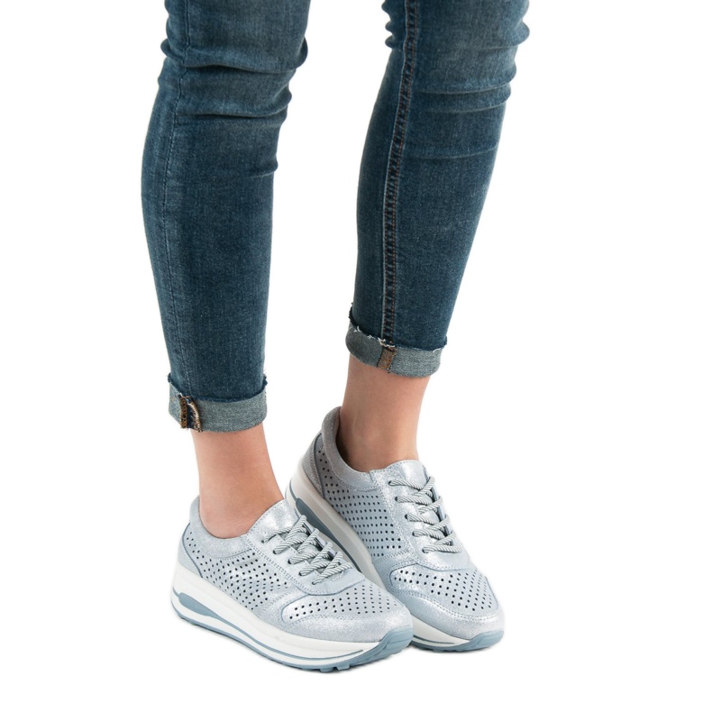 Filippo Kožne cipele od brokata plava 2