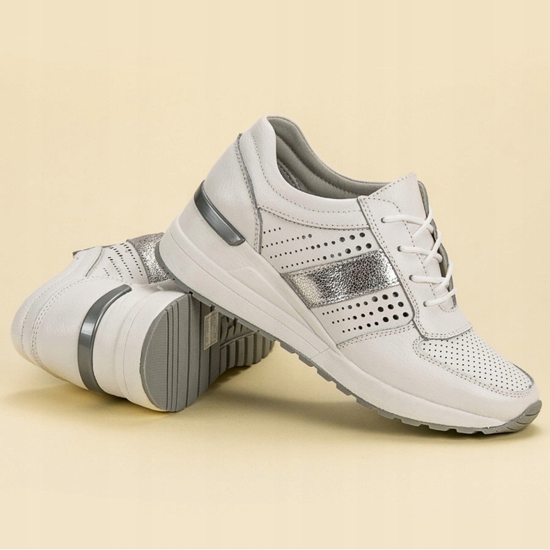 Filippo Kožne tenisice na klin bijela 1