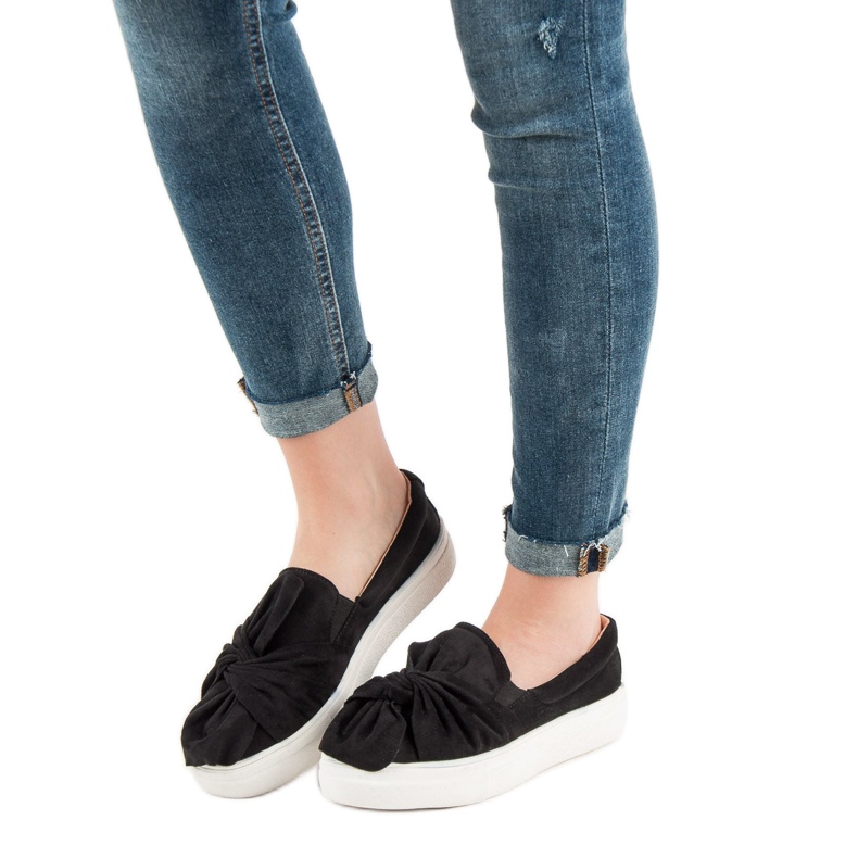 Sliponi od antilopa s mašnom za VICES crna 2