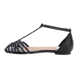 SHELOVET Modne sandale s kubnim cirkonijem crna plava 2