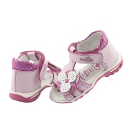 Ružičaste sandale s cvijećem Ren But 1406 ružičasta bijela 5