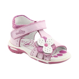 Ružičaste sandale s cvijećem Ren But 1406 ružičasta bijela 2