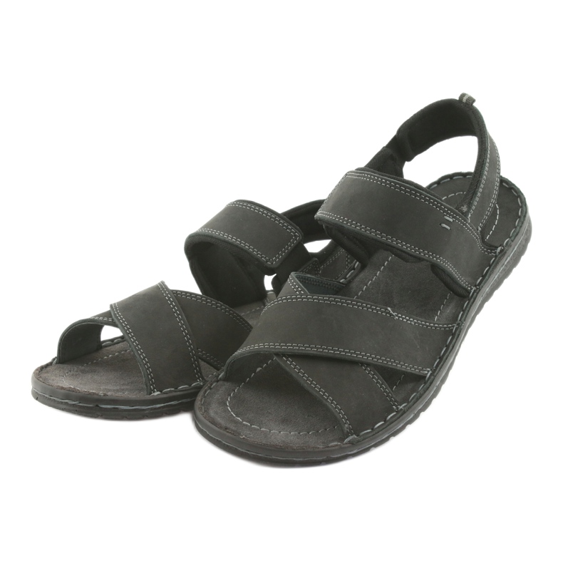 Riko Muške sportske kožne sandale 852 crne crna 3