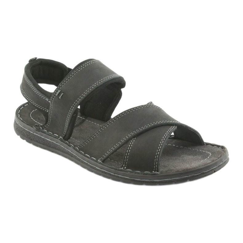 Riko Muške sportske kožne sandale 852 crne crno 1