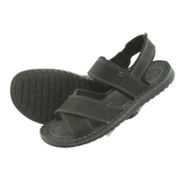 Riko Muške sportske kožne sandale 852 crne crno 4