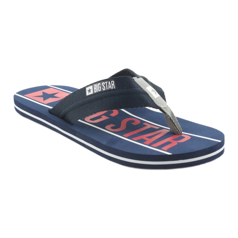 Muške papuče tamnoplave boje Big Star 174658 bijela crvena tamnoplava 1