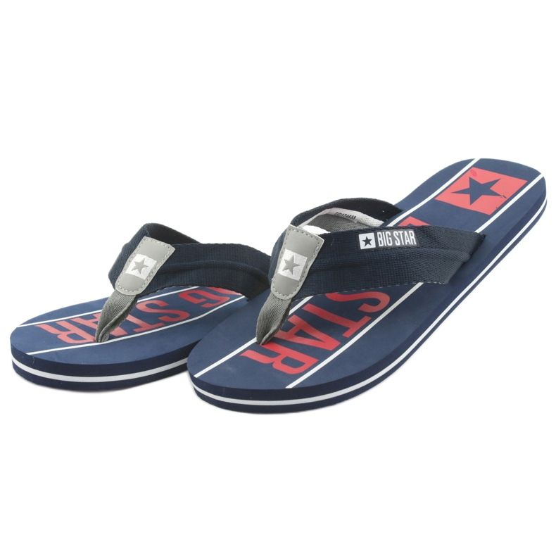 Muške papuče tamnoplave boje Big Star 174658 bijela crvena tamnoplava 3