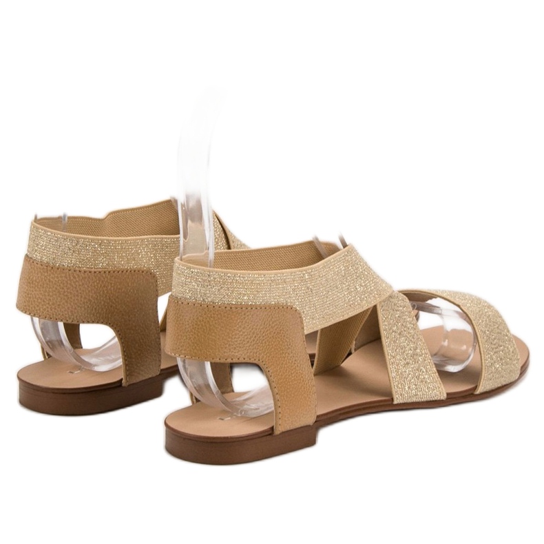 SHELOVET Elegantne ravne sandale smeđa 1