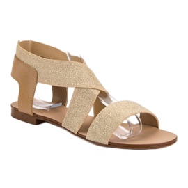 SHELOVET Elegantne ravne sandale smeđa 2