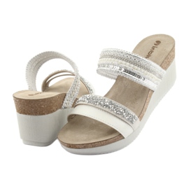 INBLU EN010 srebrne papuče na klin bijela siva 4