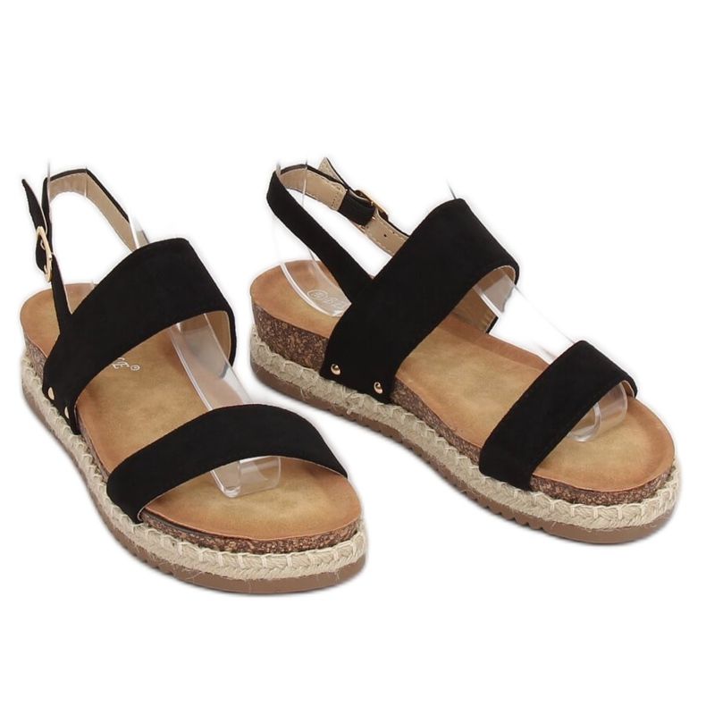 Crne sandale na plutenom potplatu CH-118 Black crno 2