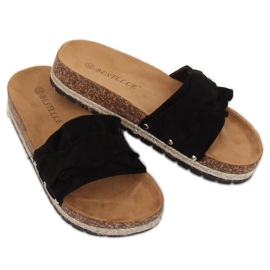 Crne papuče za espadrile BJS-002 Crne crno 2