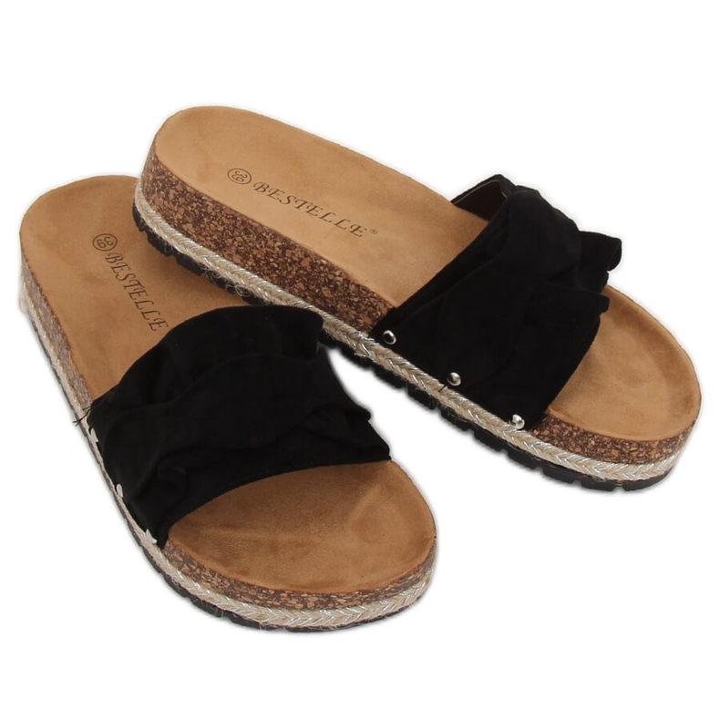 Crne papuče za espadrile BJS-002 Crne crna 2