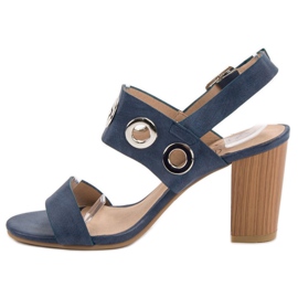 Kylie Plave sandale na visoku petu plava 2