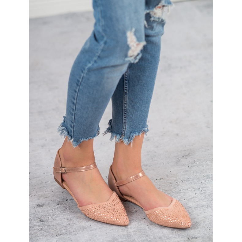 Primavera Pričvršćene balerine s kubnim cirkonijem ružičasta 2