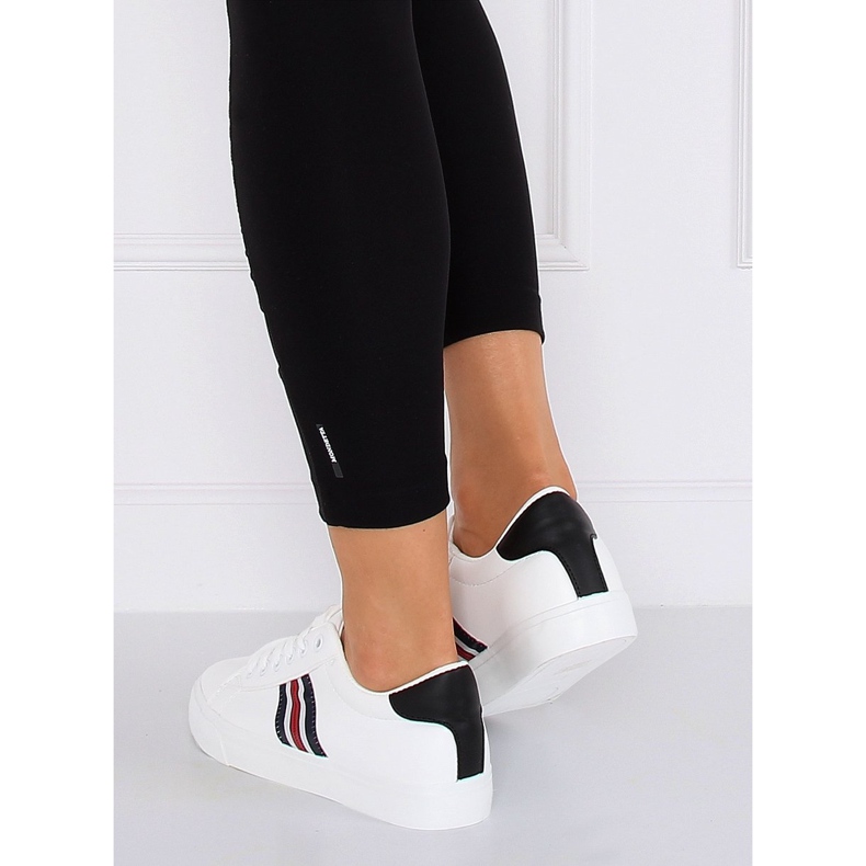 Ženske crno -bijele tenisice BL158P Bijele bijela 1