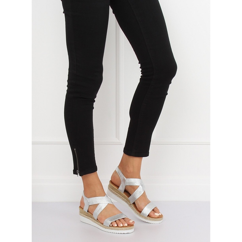 Srebrne ženske sandale S81 Silver siva 1