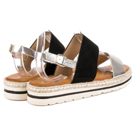 SHELOVET Udobne sandale crno siva 2