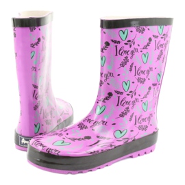 American Club Američke čizme za srce crna ljubičasta zelena 4