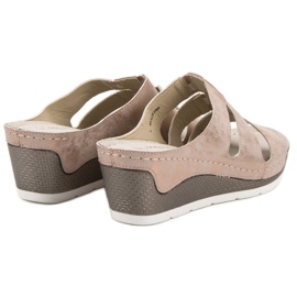 Goodin Sandale na klin ružičasta 1