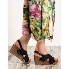 SHELOVET Sandale od antilopa crna 2