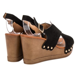 SHELOVET Sandale od antilopa crno 1