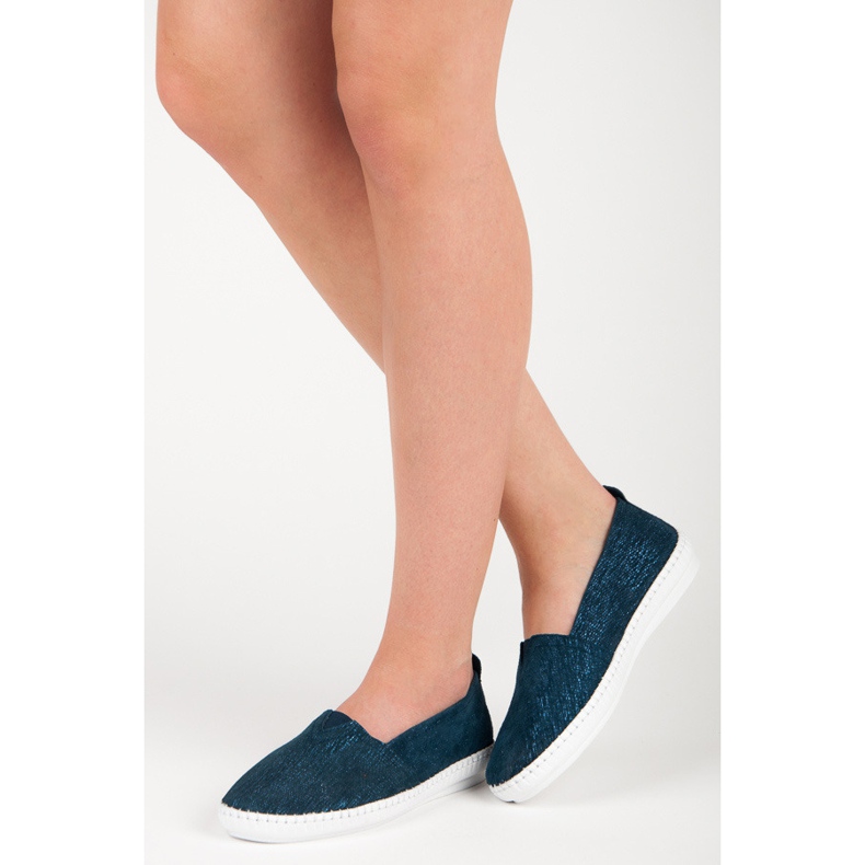 VINCEZA kožna slipony plava 2