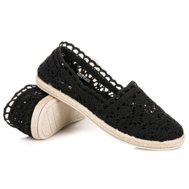 Seastar Espadrile od crne čipke crno 1