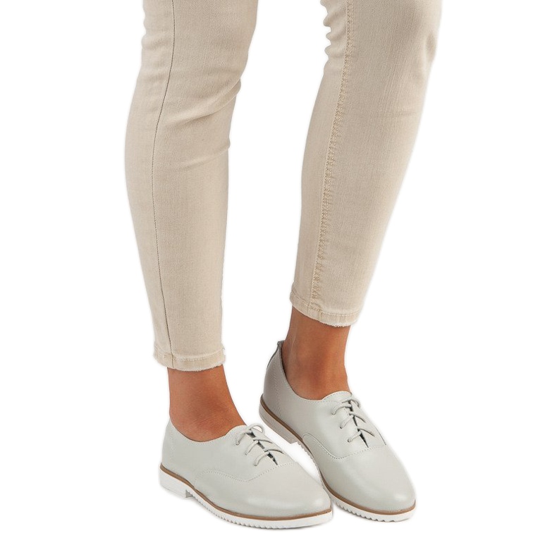 Sive kožne cipele marke MAZARO siva 1