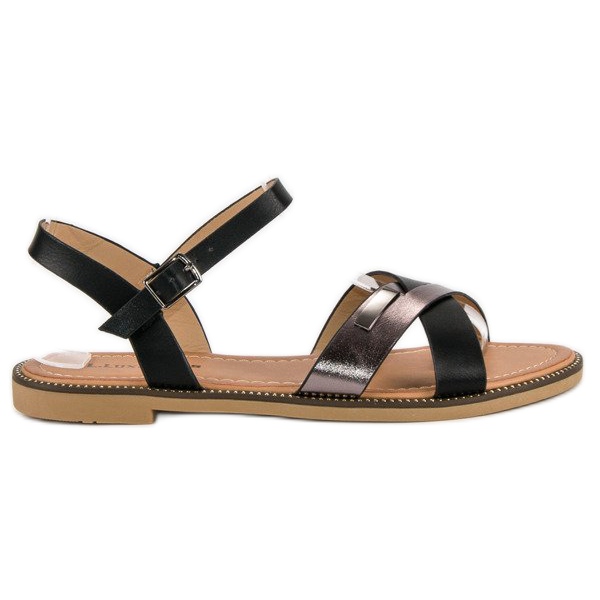 L. Lux. Shoes Elegantne crne sandale crno 1