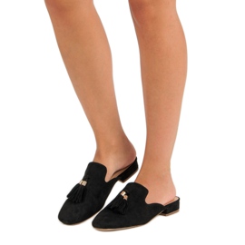 Vinceza Crne papuče od antilopa crno 1