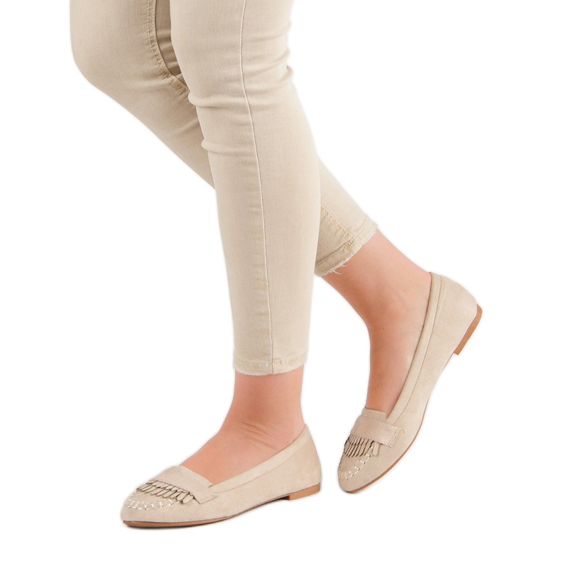 Small Swan Klasične svijetlo bež mokasine 1