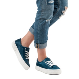 Kylie Satenske tenisice na platformi plava 1