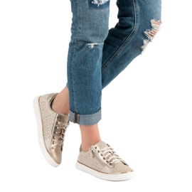 Kylie Ležerne zlatne tenisice zlatna 2