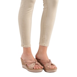 VINCEZA sandale na klin ružičasta 2