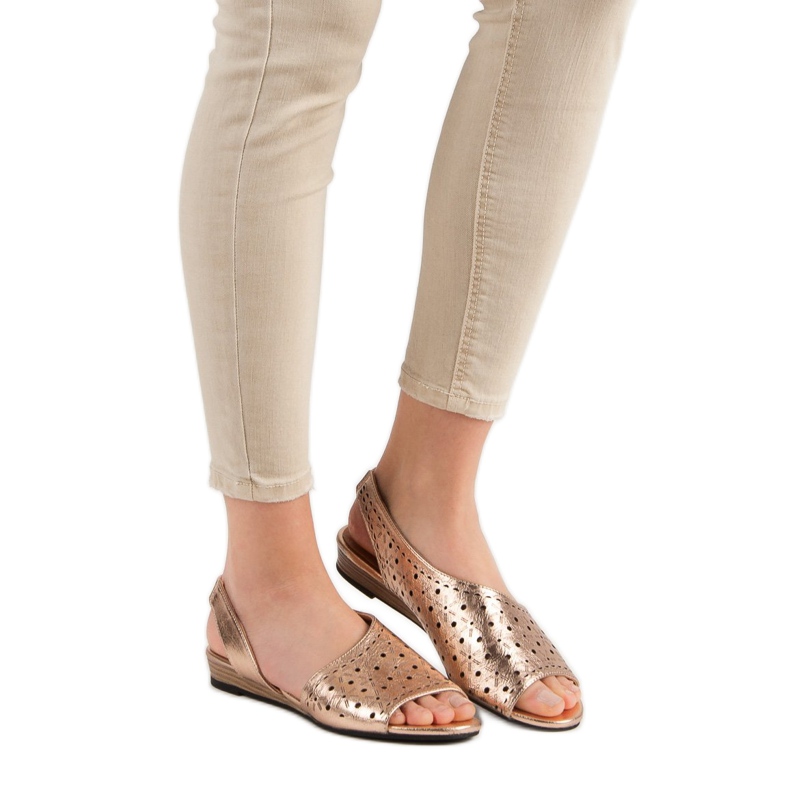 VINCEZA ažur sandale žuta boja 2