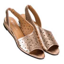 VINCEZA ažur sandale žuta boja 1