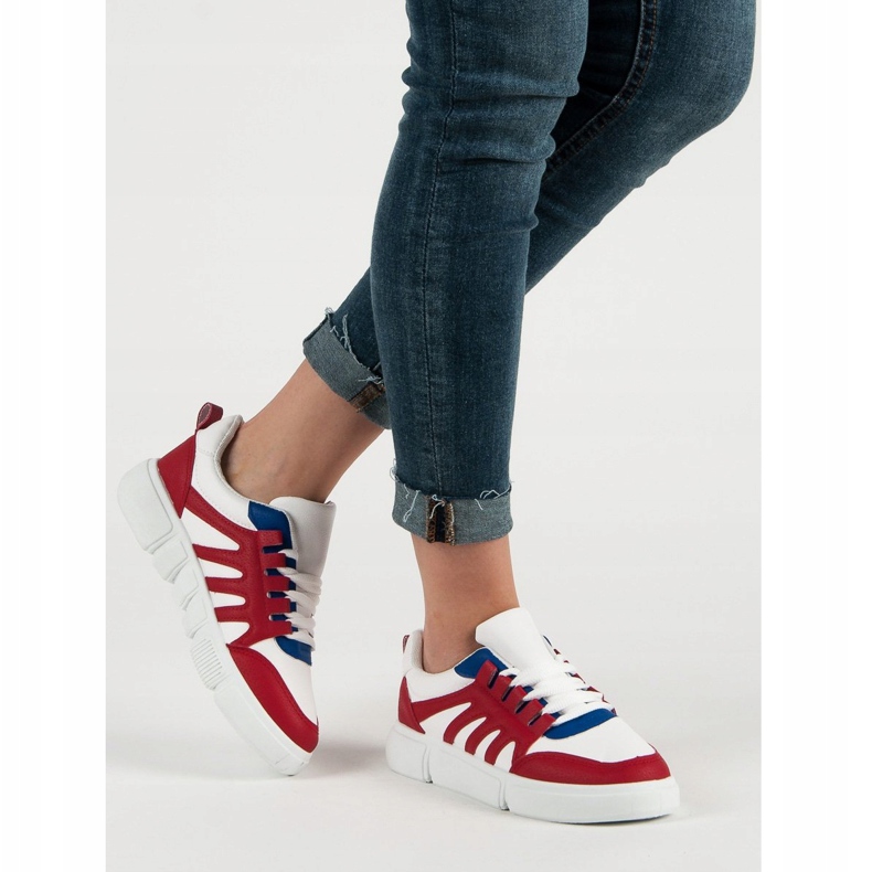 SHELOVET Udobne sportske cipele bijela crvena 2