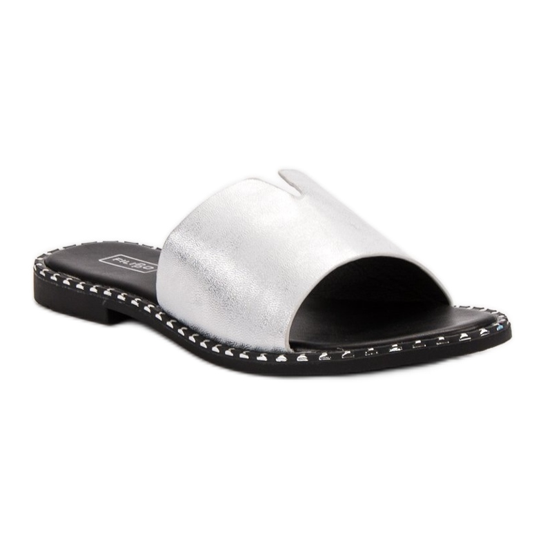 Filippo Udobne sjajne papuče siva 1