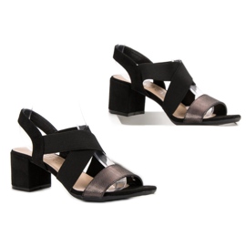 Filippo Sandale s Vincezom Glitter crno 2