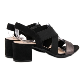 Filippo Sandale s Vincezom Glitter crna 1