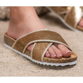 Kylie Zlatne papuče sa šljokicama zlatna 2