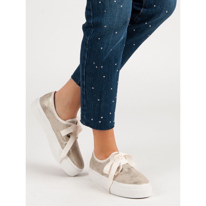 Kylie Tenisice vezane vrpcom žuta boja 1