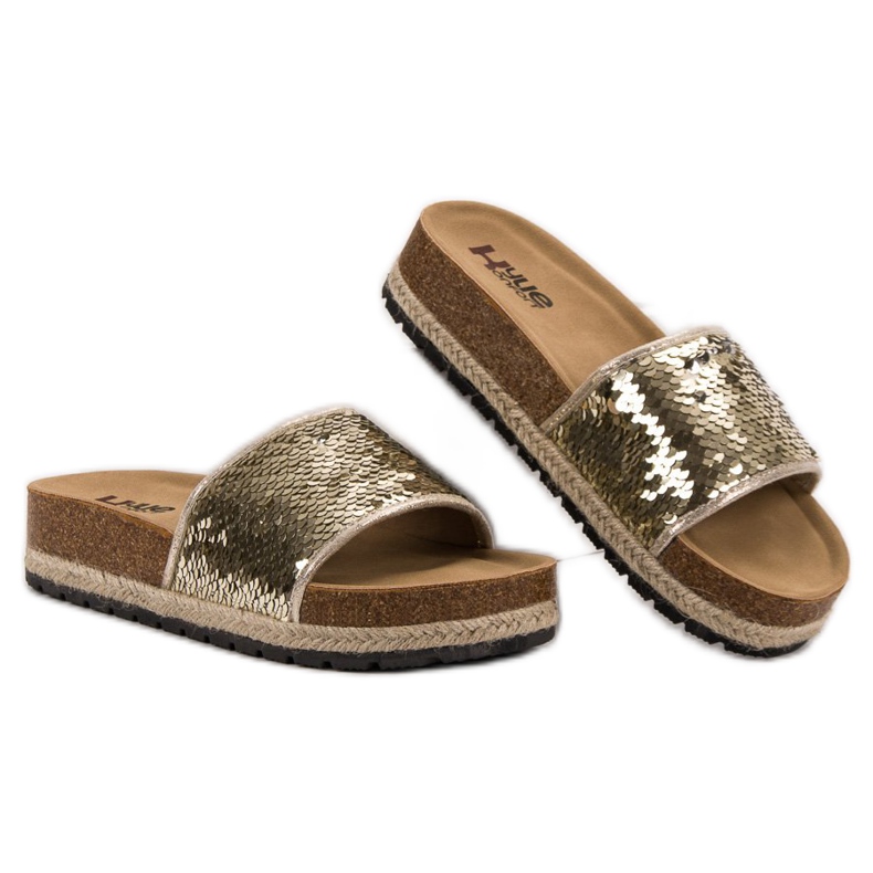 Kylie Zlatne papuče sa šljokicama zlatni 1