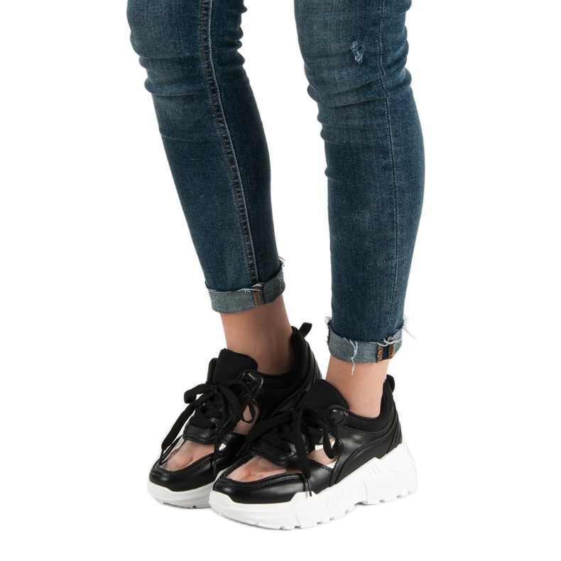 SHELOVET Prozirne tenisice crno 1