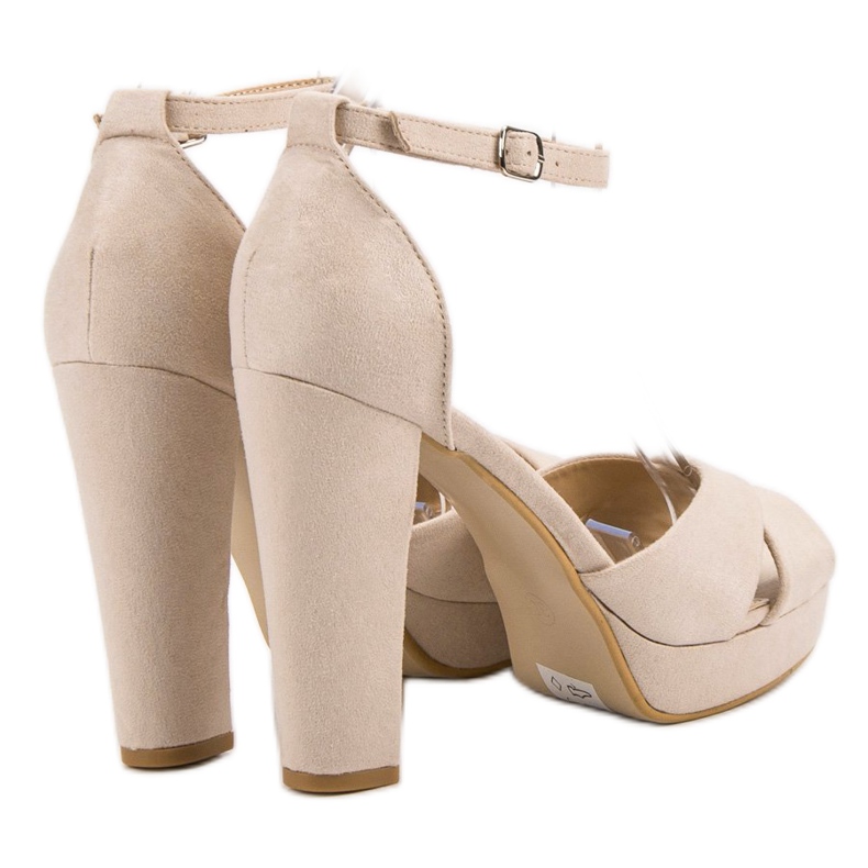 Seastar Udobne sandale s visokim potpeticama smeđa 1