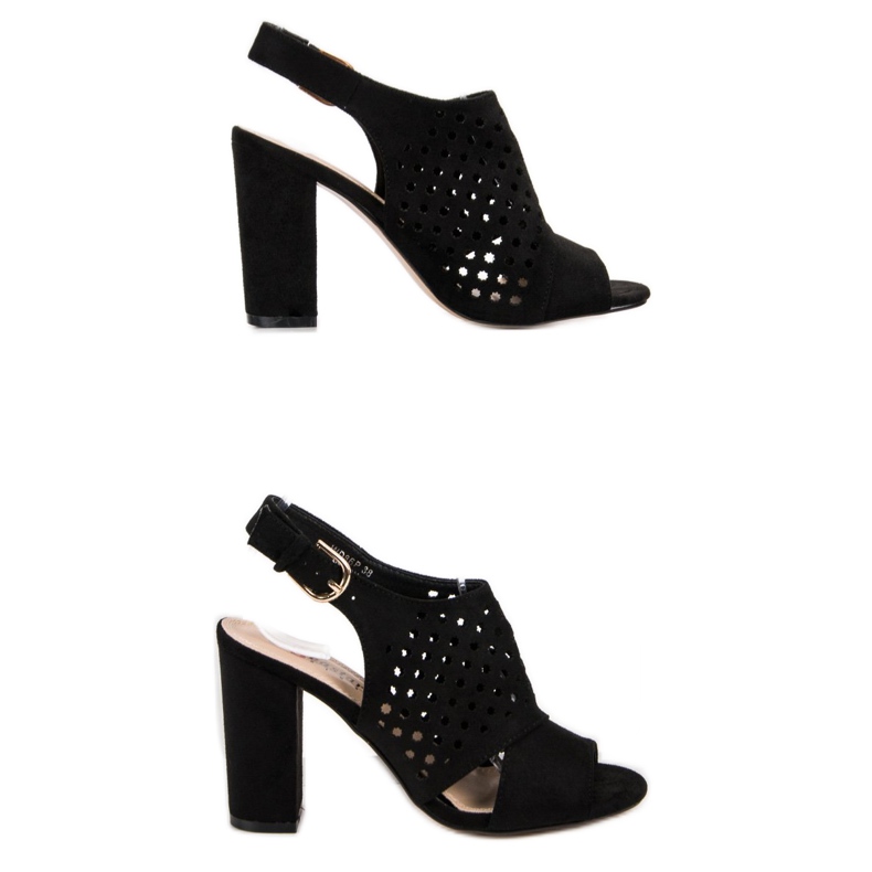 Seastar Ažur sagrađene sandale crno 2