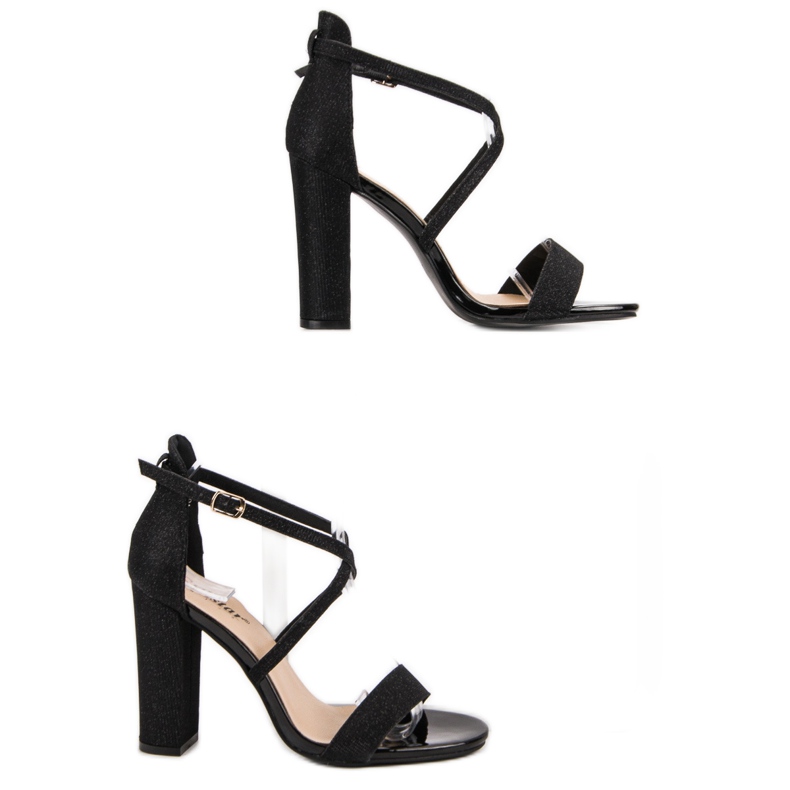 Seastar Elegantne sandale sa sjajem crna 1