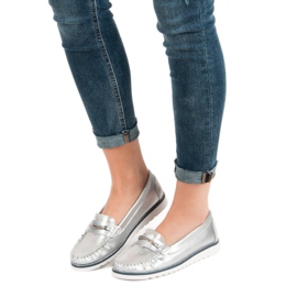 Filippo Udobne kožne mokasine siva 2