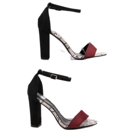 Danic Sandale s visokim potpeticama crna crvena 2